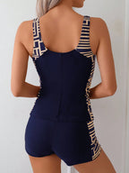 Tankini Gola Redonda Bojo Inteiro Estampa Mista