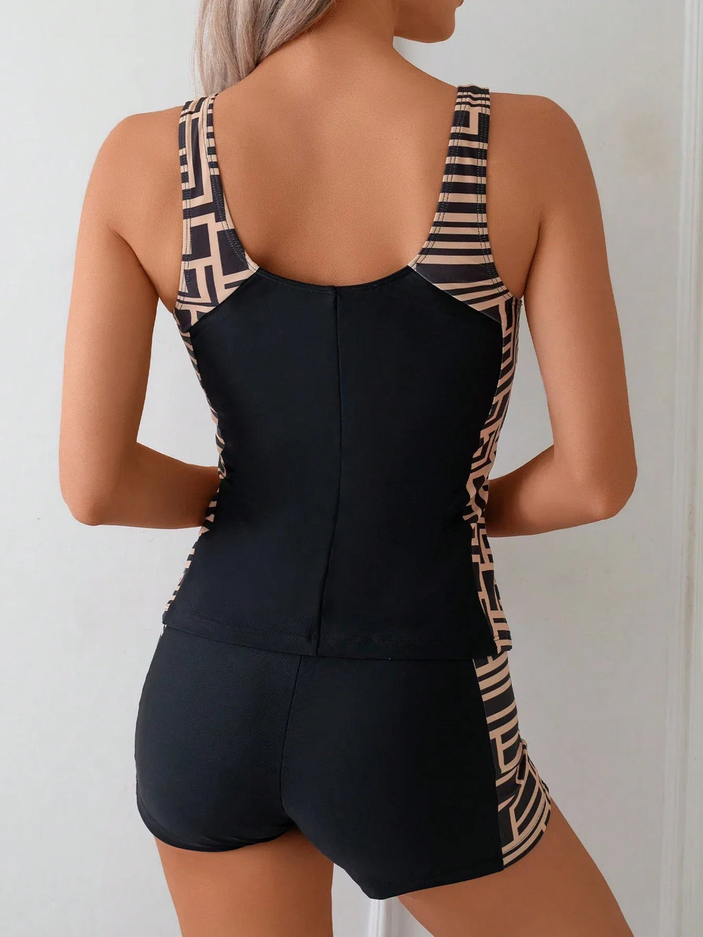 Tankini Gola Redonda Bojo Inteiro Estampa Mista