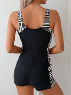 Tankini Gola Redonda Bojo Inteiro Estampa Mista