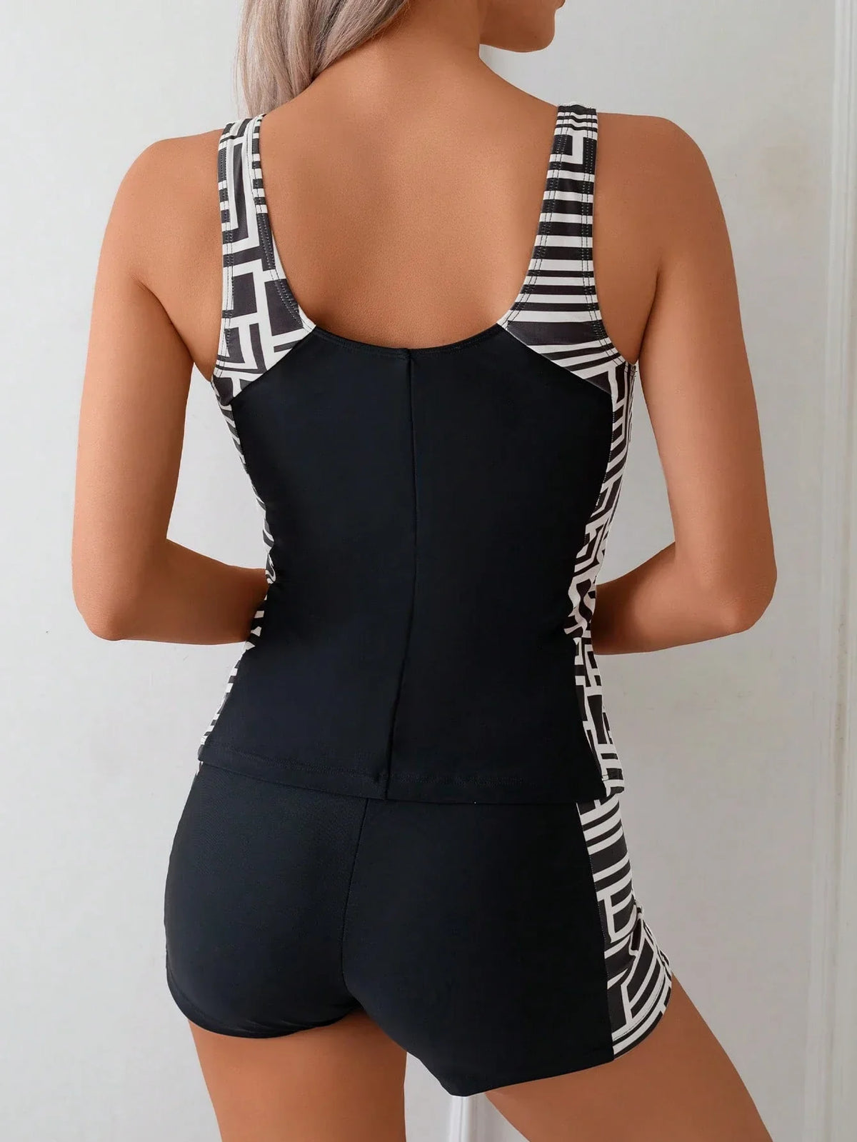 Tankini Gola Redonda Bojo Inteiro Estampa Mista