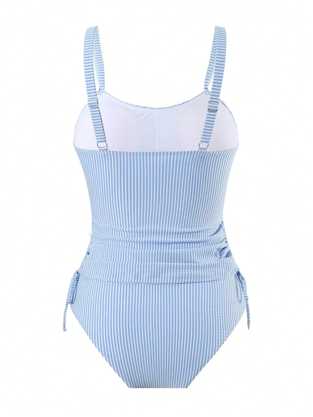 Tankini Plissado Ziguezague Nó Lateral Cordão
