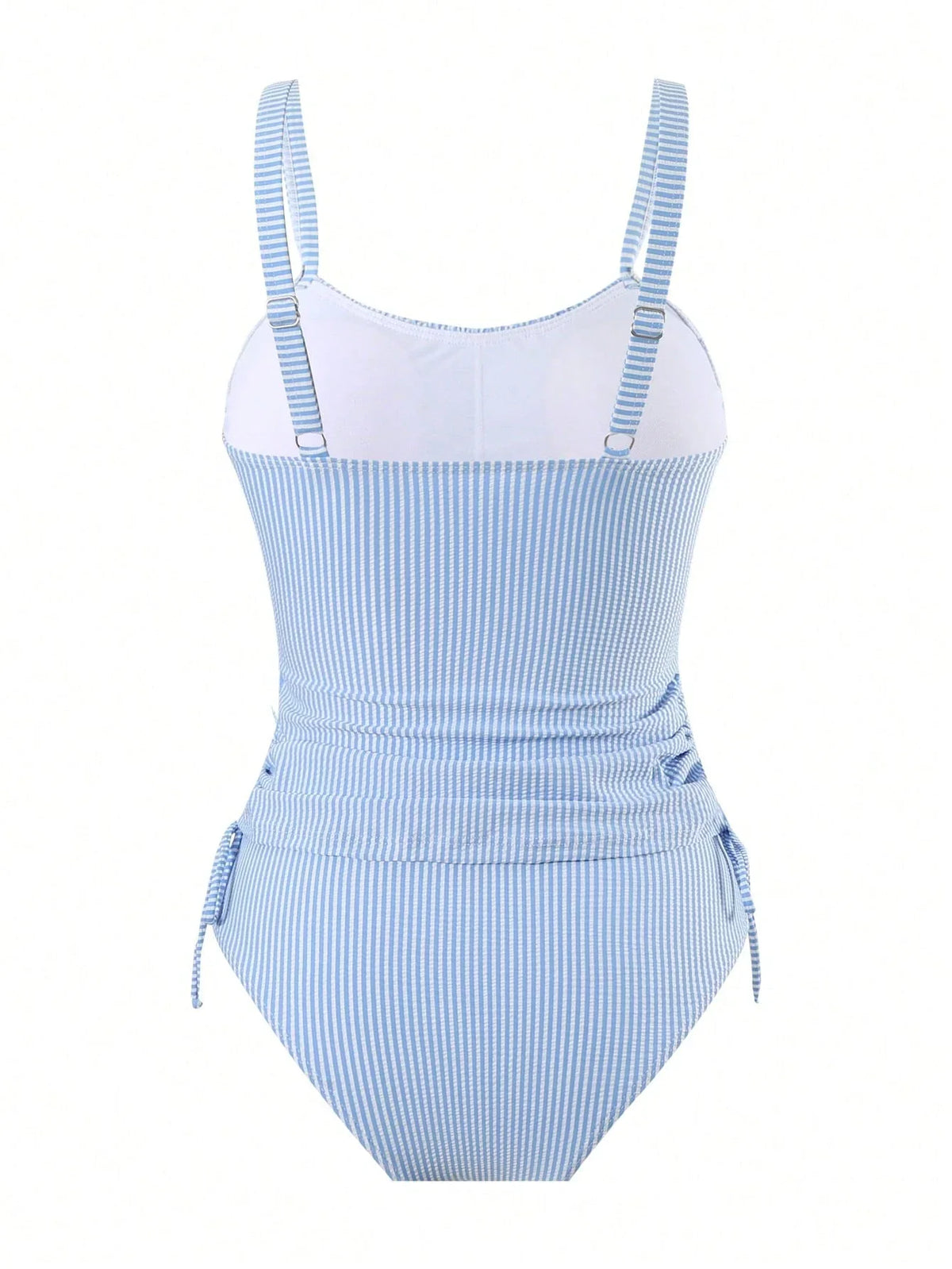 Tankini Plissado Ziguezague Nó Lateral Cordão