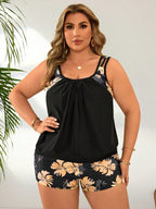 Tankini Plus Size Decote U com Short Floral