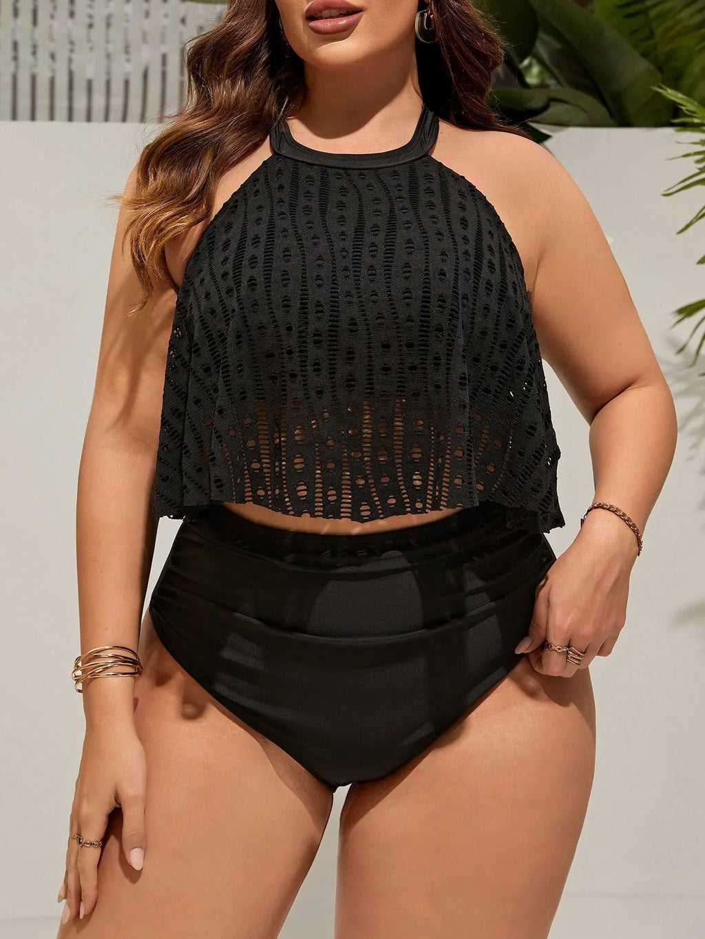 Tankini Plus Size Enrugado Maré Serena — fotografia 3 | Mar & Pérola