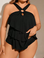Tankini Plus Size Halter Vazado Luz da Orla — fotografia 5 | Mar & Pérola