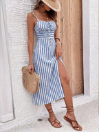 Vestido Camiseta Brisa da Ilha com Amarração e Fenda — fotografia 30 | Mar & Pérola