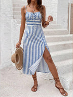 Vestido Camiseta Brisa da Ilha com Amarração e Fenda — fotografia 32 | Mar & Pérola