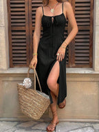 Vestido Camiseta Brisa da Ilha com Amarração e Fenda — fotografia 40 | Mar & Pérola