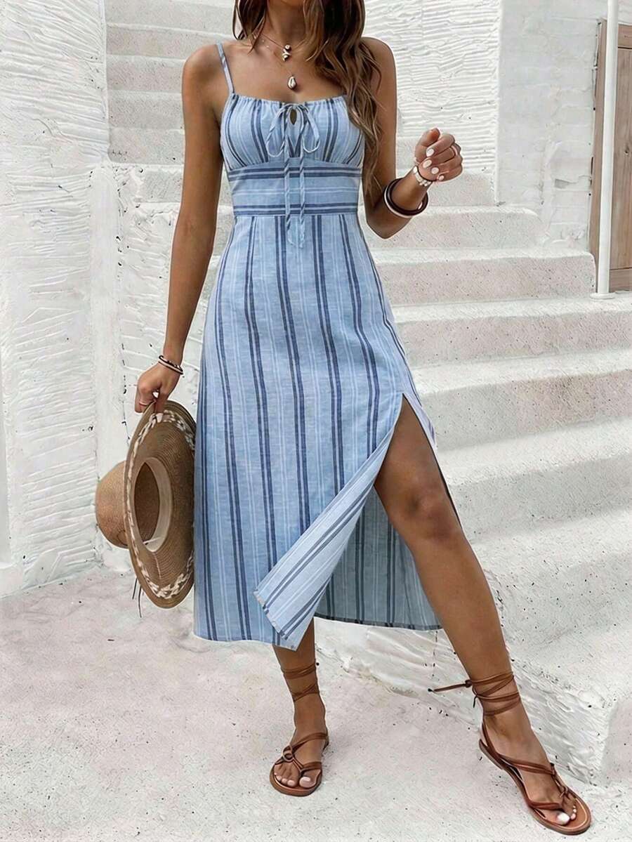 Vestido Camiseta Brisa da Ilha com Amarração e Fenda — fotografia 58 | Mar & Pérola