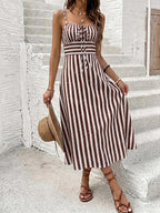 Vestido Camiseta Brisa da Ilha com Amarração e Fenda — fotografia 80 | Mar & Pérola
