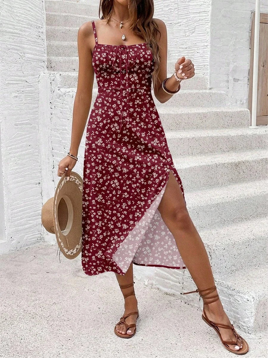 Vestido Camiseta Brisa da Ilha com Amarração e Fenda — fotografia 94 | Mar & Pérola
