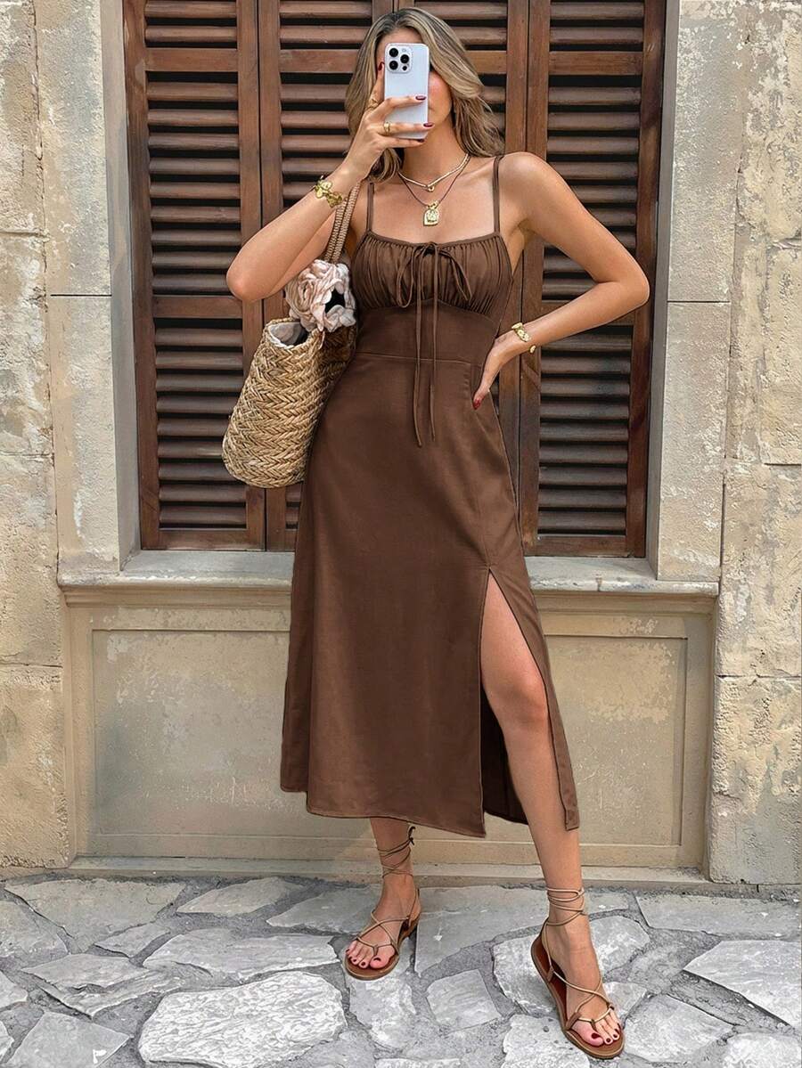 Vestido Camiseta Brisa da Ilha com Amarração e Fenda — fotografia 102 | Mar & Pérola
