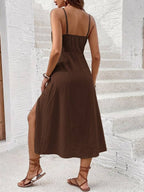 Vestido Camiseta Brisa da Ilha com Amarração e Fenda — fotografia 117 | Mar & Pérola