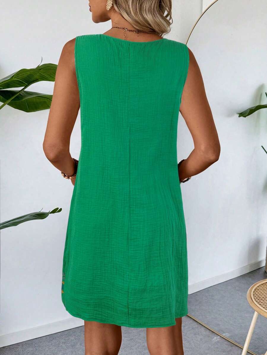 Vestido Curto Boho de Algodão Enseada Boho com Bordado — fotografia 7 | Mar & Pérola