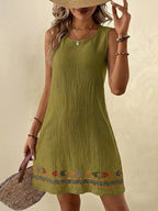 Vestido Curto Boho de Algodão Enseada Boho com Bordado — fotografia 31 | Mar & Pérola