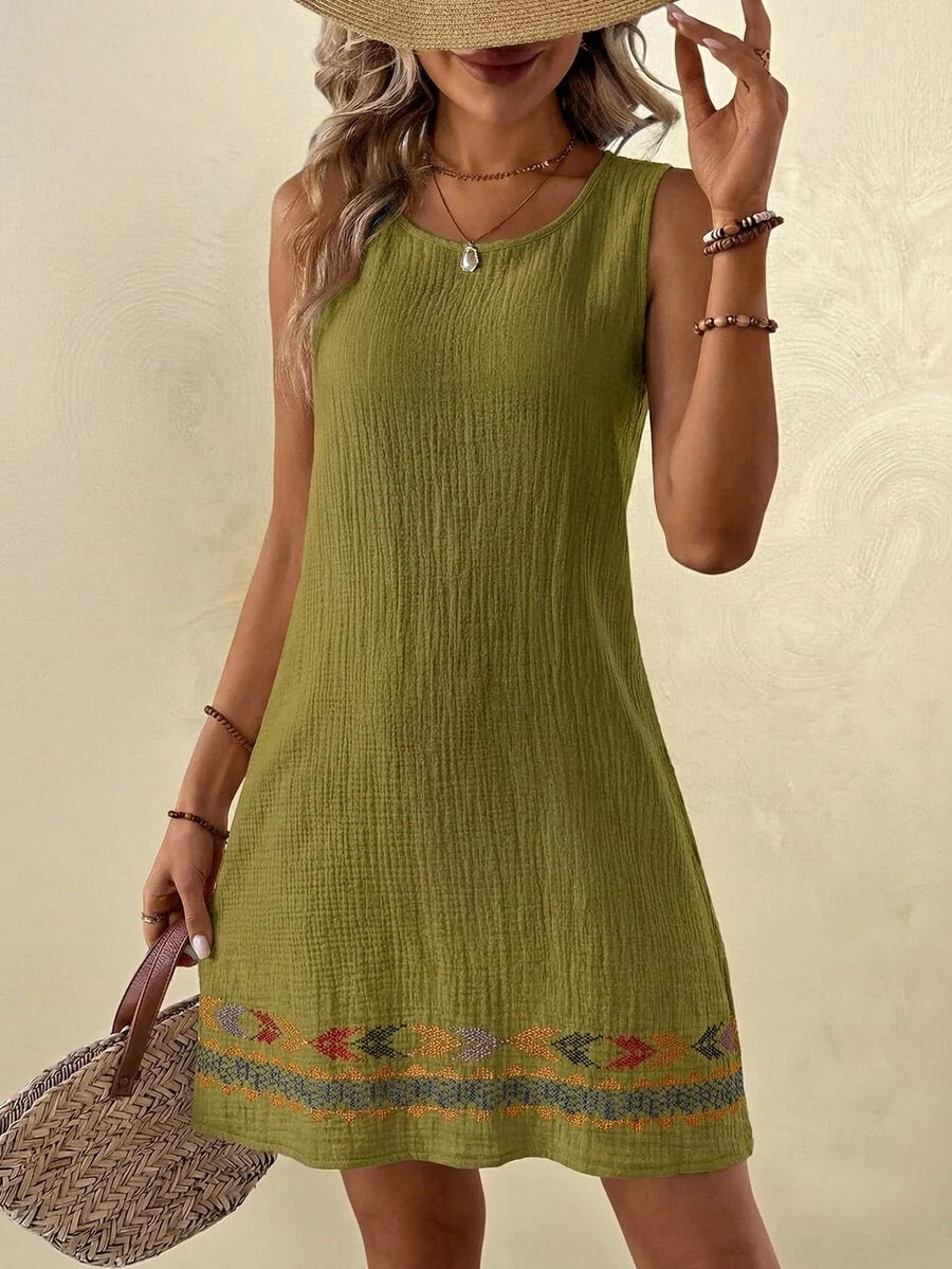 Vestido Curto Boho de Algodão Enseada Boho com Bordado — fotografia 31 | Mar & Pérola