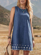 Vestido Curto Boho de Algodão Enseada Boho com Bordado — fotografia 41 | Mar & Pérola