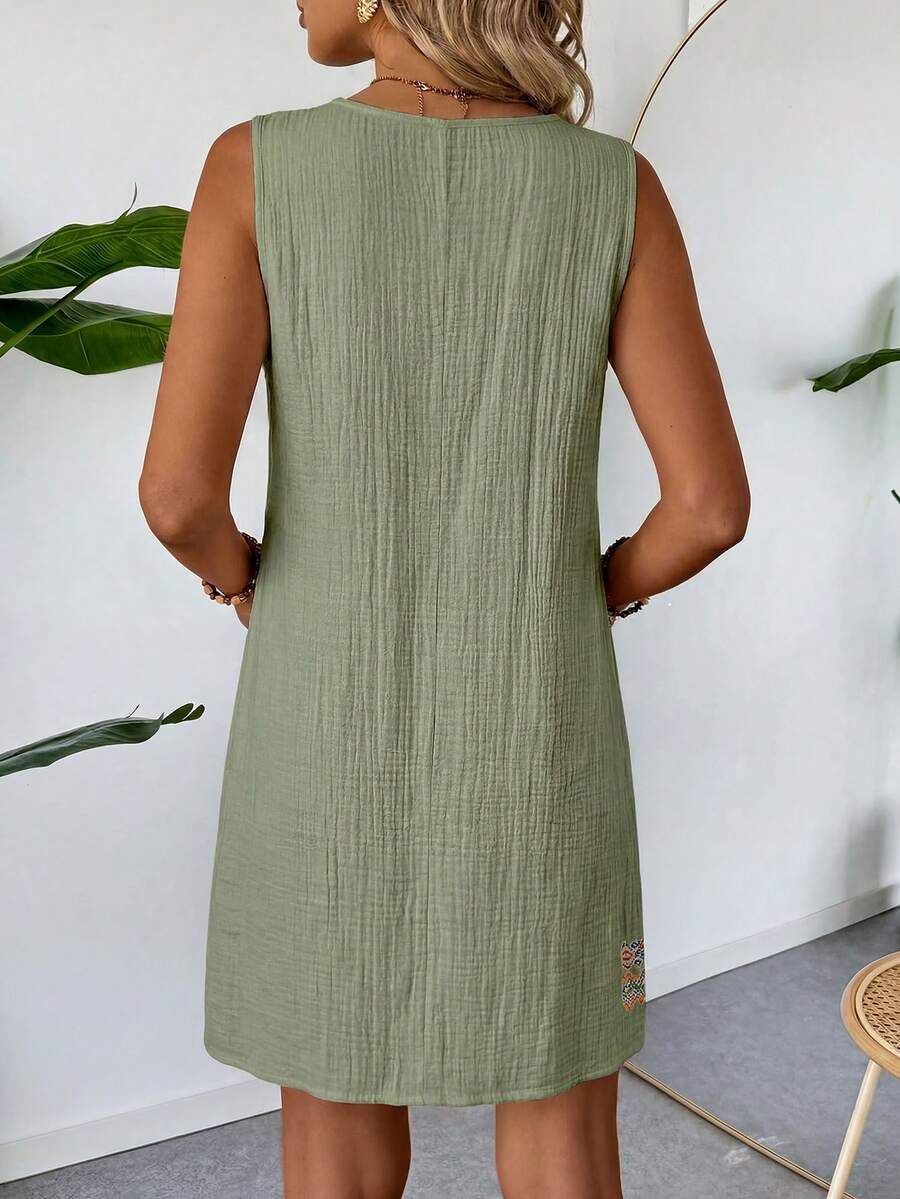 Vestido Curto Boho de Algodão Enseada Boho com Bordado — fotografia 47 | Mar & Pérola