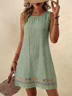Vestido Curto Boho de Algodão Enseada Boho com Bordado — fotografia 48 | Mar & Pérola