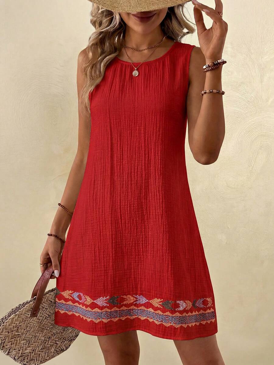 Vestido Curto Boho de Algodão Enseada Boho com Bordado — fotografia 54 | Mar & Pérola