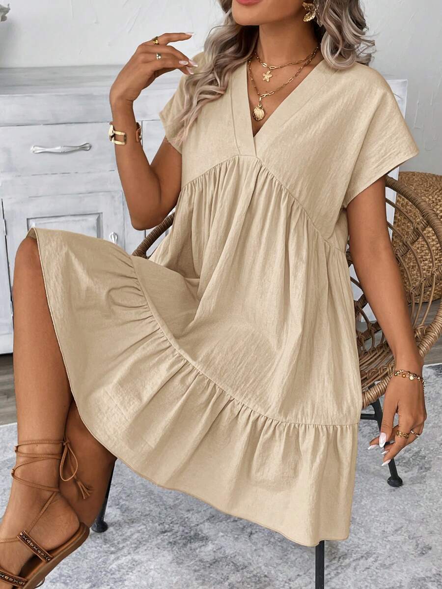 Vestido Curto Boho Orla Boho com Babado e Detalhe em Pompom — fotografia 4 | Mar & Pérola