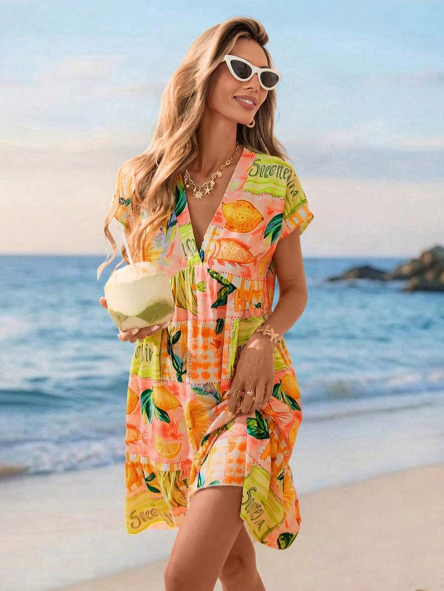 Vestido Curto Boho Orla Boho com Babado e Detalhe em Pompom — fotografia 14 | Mar & Pérola