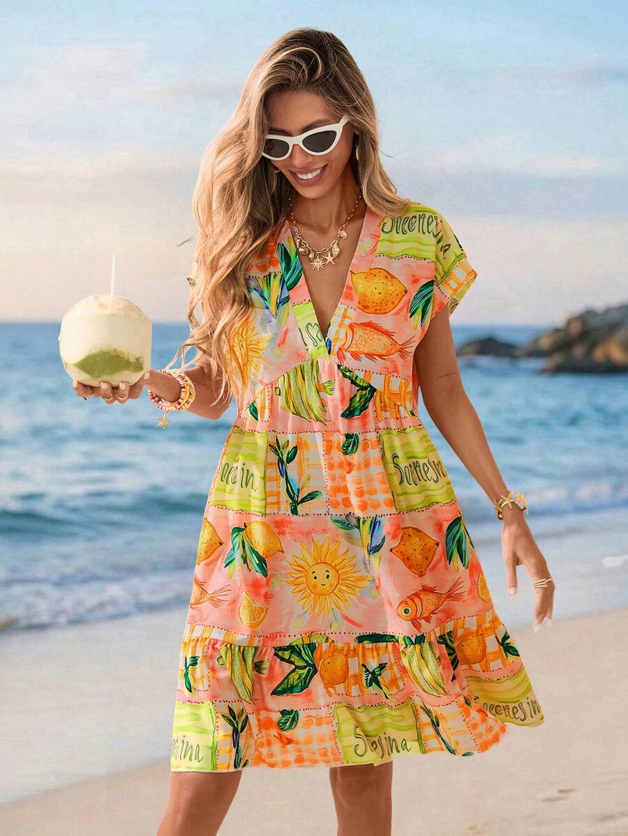 Vestido Curto Boho Orla Boho com Babado e Detalhe em Pompom — fotografia 16 | Mar & Pérola
