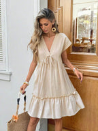 Vestido Curto Boho Orla Boho com Babado e Detalhe em Pompom — fotografia 19 | Mar & Pérola