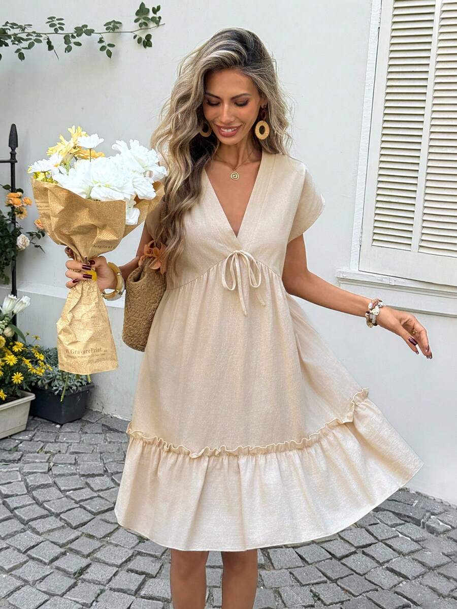 Vestido Curto Boho Orla Boho com Babado e Detalhe em Pompom — fotografia 21 | Mar & Pérola