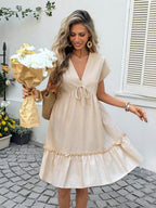 Vestido Curto Boho Orla Boho com Babado e Detalhe em Pompom — fotografia 21 | Mar & Pérola