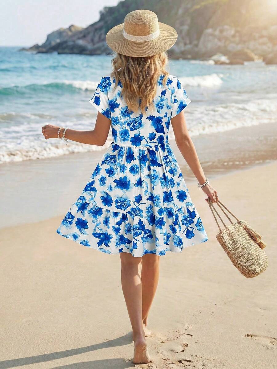 Vestido Curto Boho Orla Boho com Babado e Detalhe em Pompom — fotografia 32 | Mar & Pérola