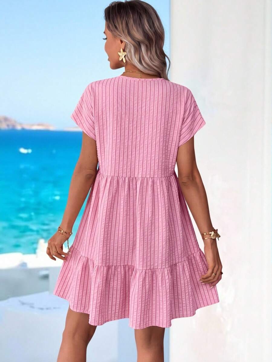 Vestido Curto Boho Orla Boho com Babado e Detalhe em Pompom — fotografia 38 | Mar & Pérola