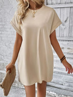 Vestido Curto Camiseta Brisa da Ilha com Bolsos e Manga Morcego — fotografia 6 | Mar & Pérola