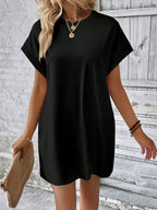 Vestido Curto Camiseta Brisa da Ilha com Bolsos e Manga Morcego — fotografia 13 | Mar & Pérola