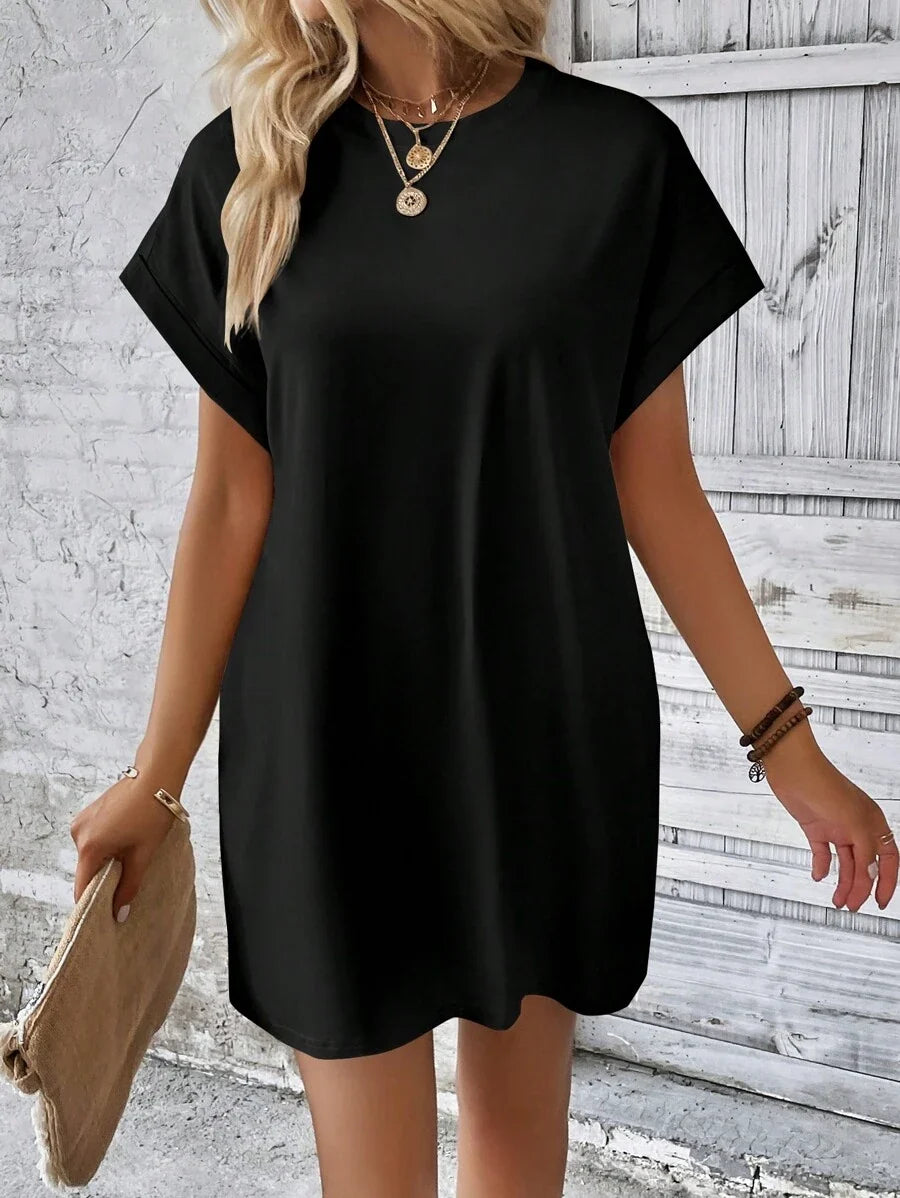 Vestido Curto Camiseta Brisa da Ilha com Bolsos e Manga Morcego — fotografia 13 | Mar & Pérola