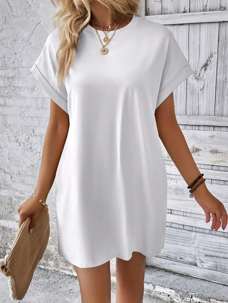 Vestido Curto Camiseta Brisa da Ilha com Bolsos e Manga Morcego — fotografia 19 | Mar & Pérola