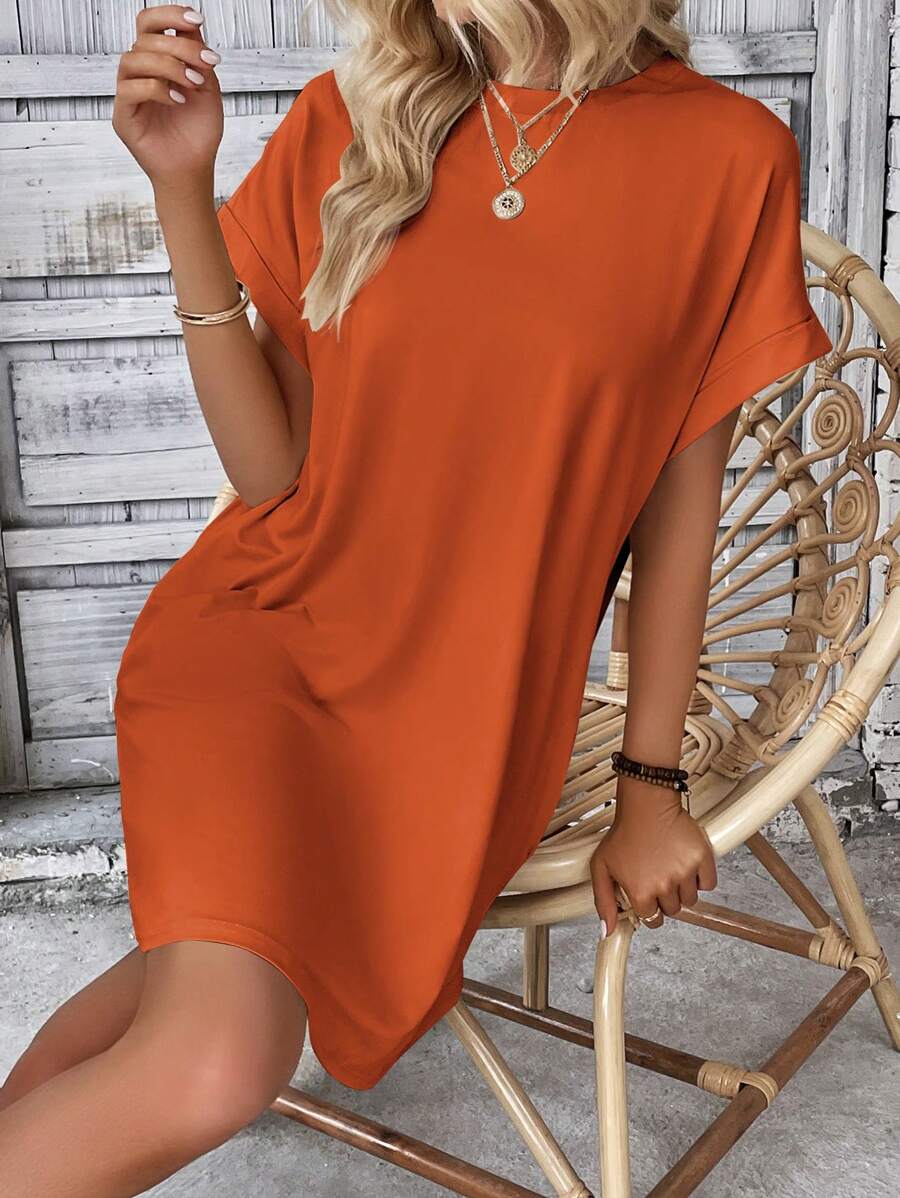 Vestido Curto Camiseta Brisa da Ilha com Bolsos e Manga Morcego — fotografia 31 | Mar & Pérola