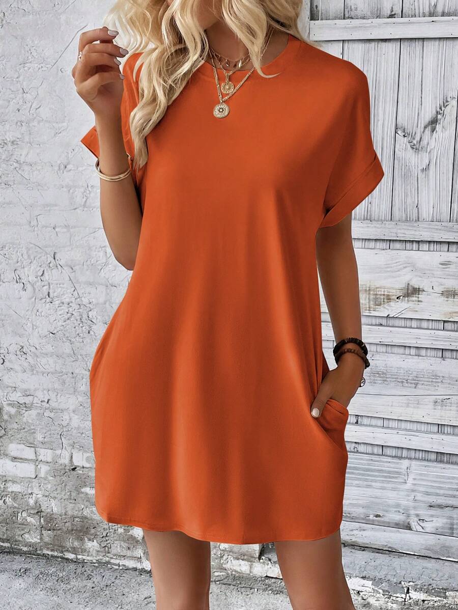 Vestido Curto Camiseta Brisa da Ilha com Bolsos e Manga Morcego — fotografia 32 | Mar & Pérola