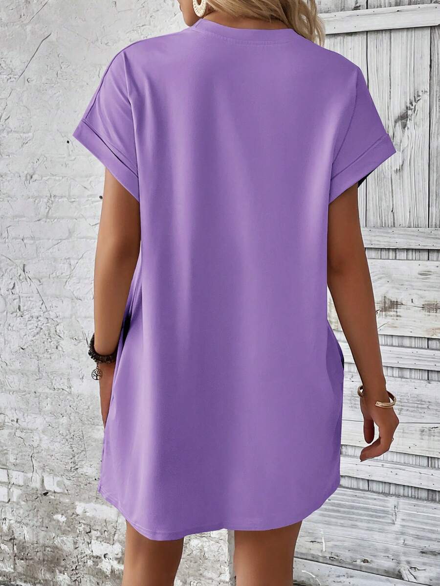 Vestido Curto Camiseta Brisa da Ilha com Bolsos e Manga Morcego — fotografia 34 | Mar & Pérola