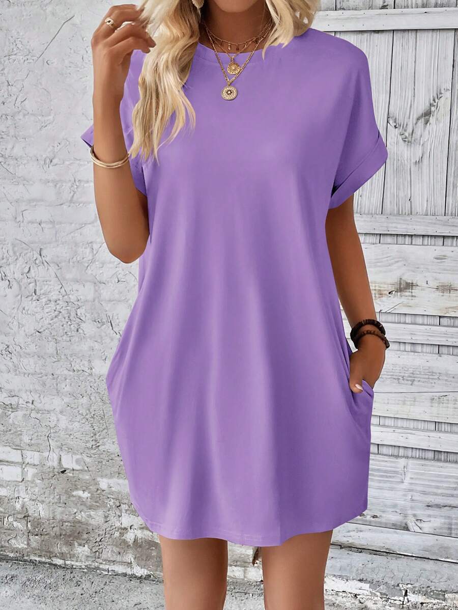 Vestido Curto Camiseta Brisa da Ilha com Bolsos e Manga Morcego — fotografia 36 | Mar & Pérola