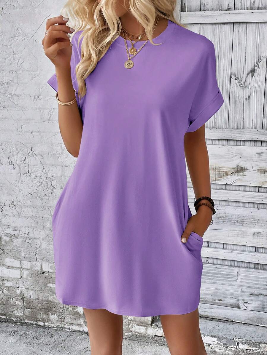 Vestido Curto Camiseta Brisa da Ilha com Bolsos e Manga Morcego — fotografia 37 | Mar & Pérola
