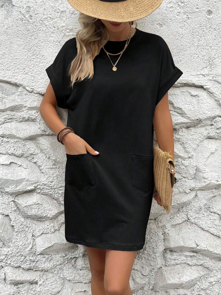 Vestido Curto Camiseta Brisa da Ilha com Bolsos e Manga Morcego — fotografia 41 | Mar & Pérola