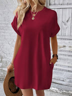 Vestido Curto Camiseta Brisa da Ilha com Bolsos e Manga Morcego — fotografia 44 | Mar & Pérola