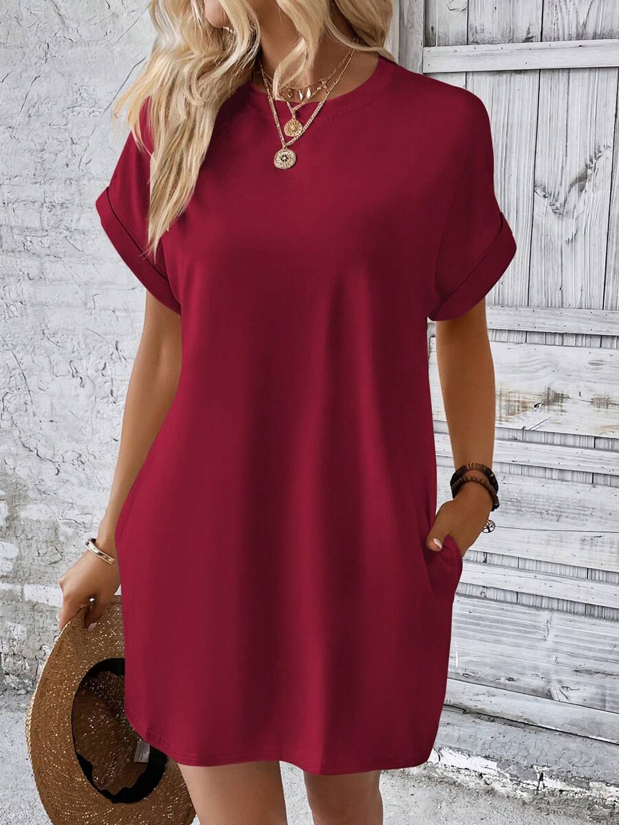 Vestido Curto Camiseta Brisa da Ilha com Bolsos e Manga Morcego — fotografia 44 | Mar & Pérola