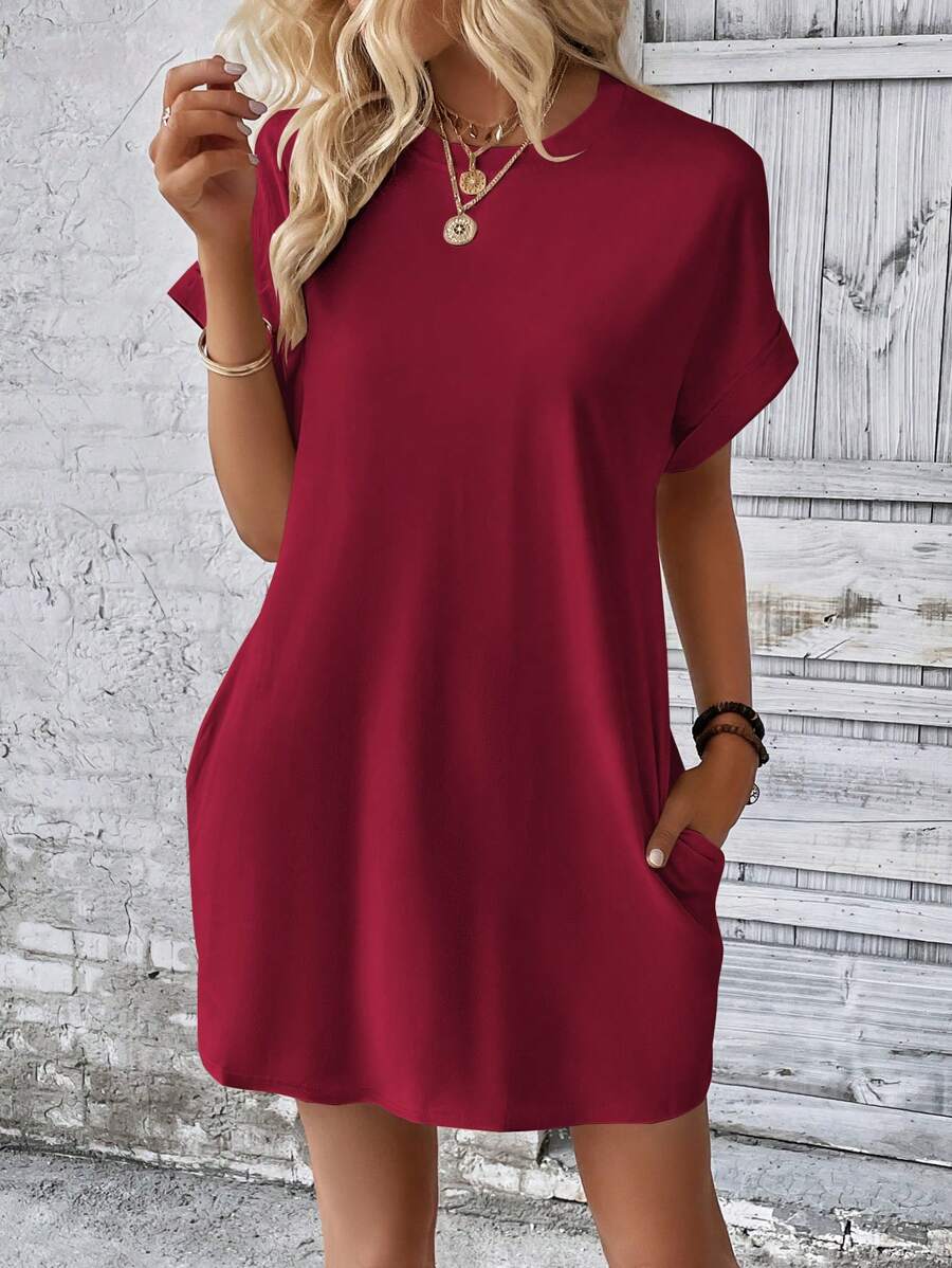 Vestido Curto Camiseta Brisa da Ilha com Bolsos e Manga Morcego — fotografia 46 | Mar & Pérola