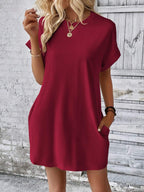 Vestido Curto Camiseta Brisa da Ilha com Bolsos e Manga Morcego — fotografia 46 | Mar & Pérola