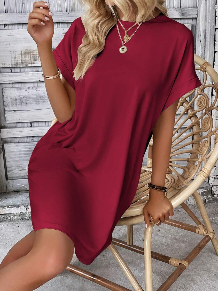 Vestido Curto Camiseta Brisa da Ilha com Bolsos e Manga Morcego — fotografia 48 | Mar & Pérola