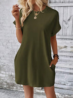 Vestido Curto Camiseta Brisa da Ilha com Bolsos e Manga Morcego — fotografia 51 | Mar & Pérola