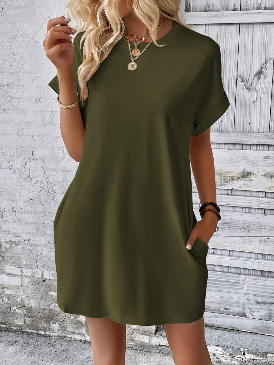Vestido Curto Camiseta Brisa da Ilha com Bolsos e Manga Morcego — fotografia 51 | Mar & Pérola