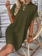 Vestido Curto Camiseta Brisa da Ilha com Bolsos e Manga Morcego — fotografia 53 | Mar & Pérola